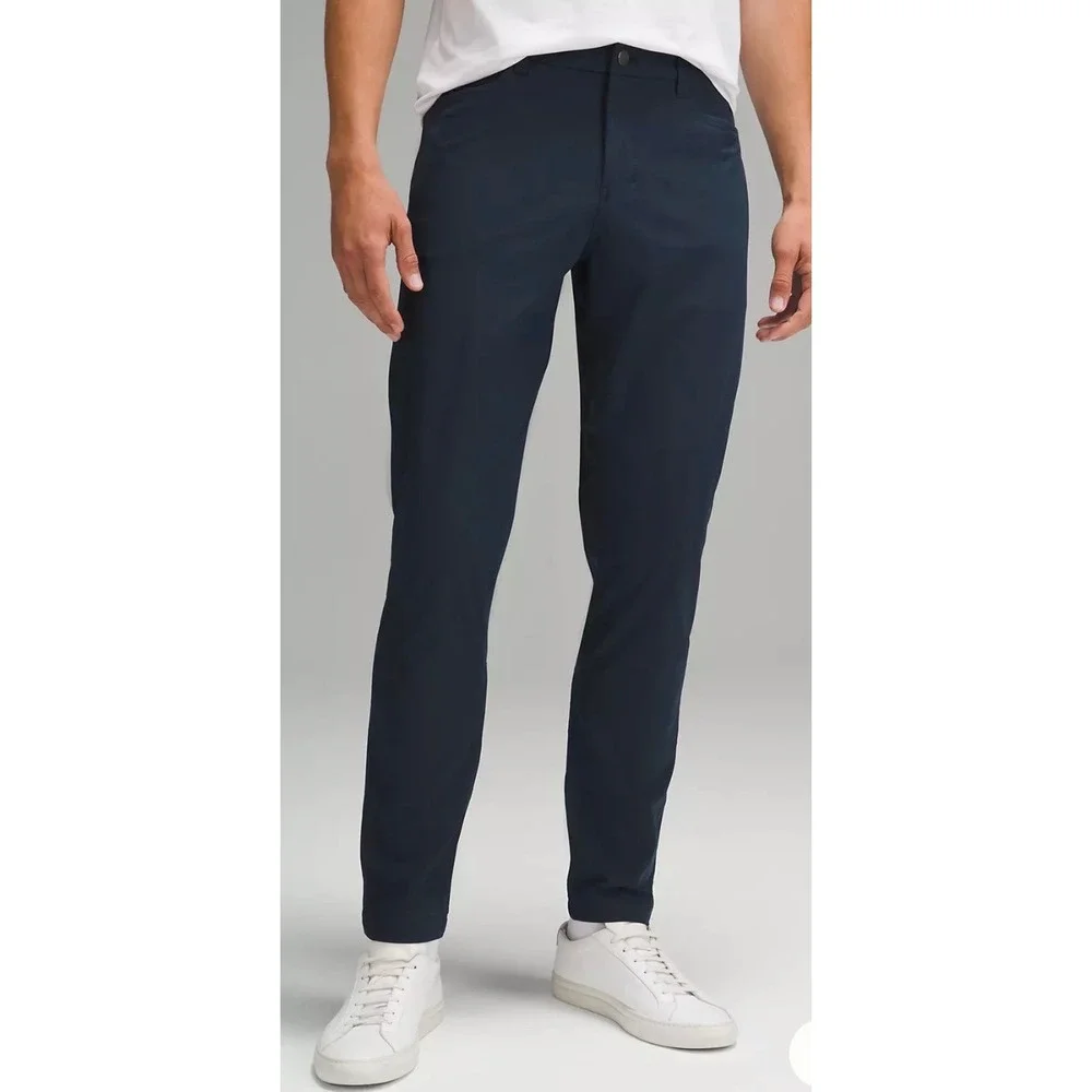 Lululemon ABC Slim-Fit 5 Pocket Pant Navy 33 x 28.5 Warpstreme performance golf